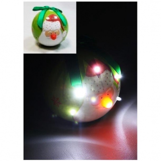Ёлочная игрушка КОСМОС LED, шарик, мерцающие огни 8,5см., 3хLR44 (музыкальная)
