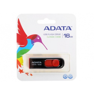 Флеш-накопитель USB  16GB  A-Data  C008  чёрный/крас