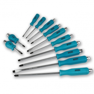 Набор отверток ударных 12 штук, крестовые и шлицевые, ручка под ключ,  СR-V Smartbuy Tools