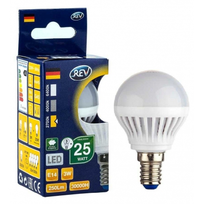 REV Лампа LED G45  7W 2700K E14 тёплый свет