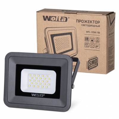Wolta Прожектор WFL- 20W/06 серый, 5500K, 1700Лм, IP65